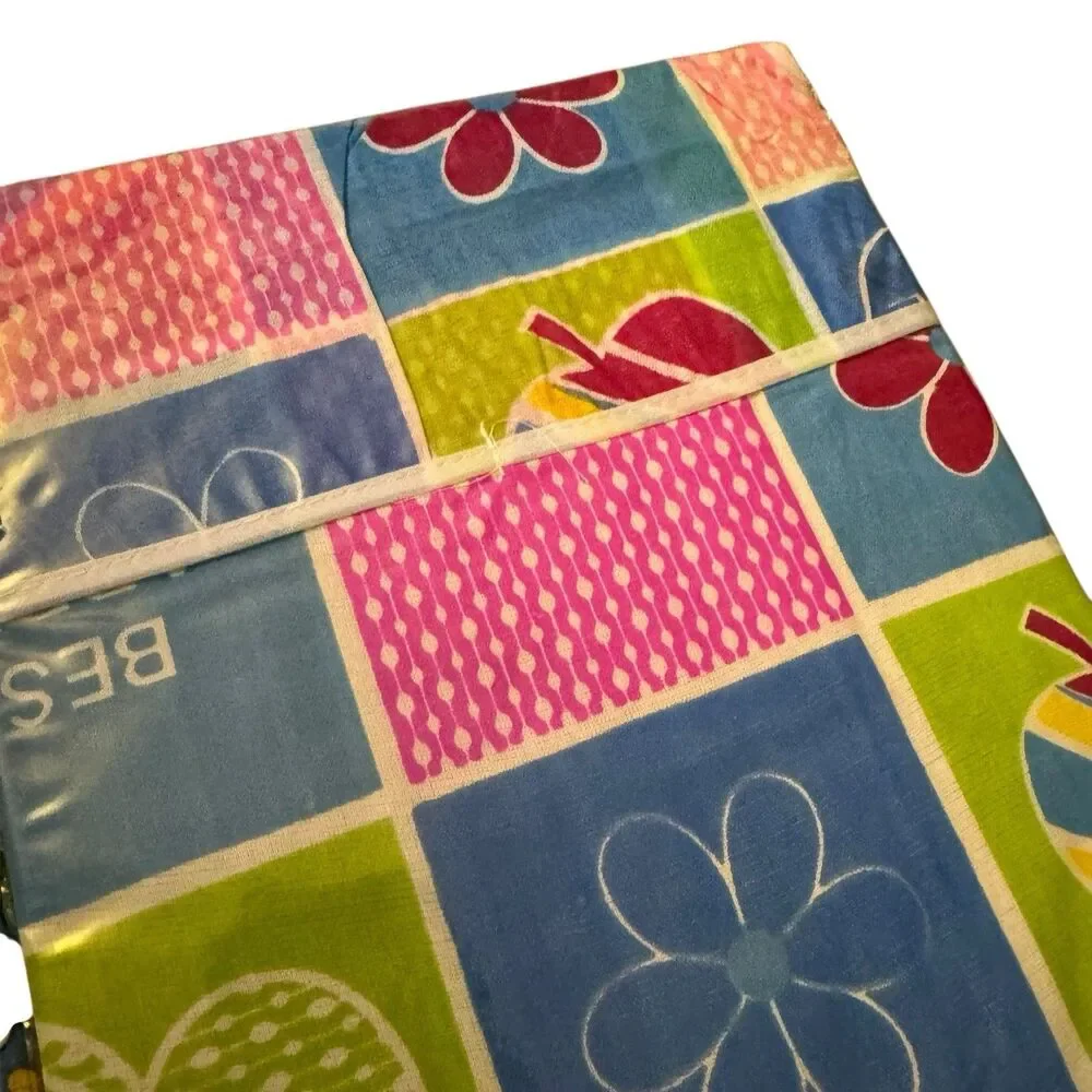 Vtg‎ NOS Kitchen Aprons Set Of 2 Floral 80s 90s 26x33 Cotton With Vinyl Backing